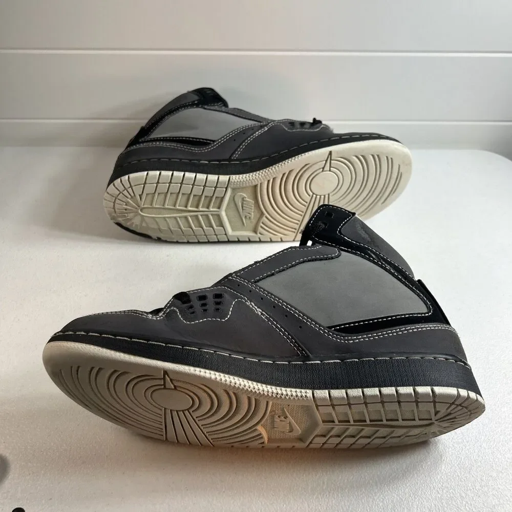 Nike Air Jordan Flight 1 Basketball Shoes Boys 7 Y Gray Leather Sneakers Kids